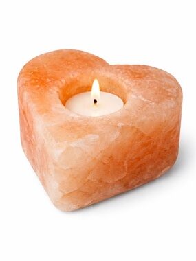 Himalayan Salt Heart Candle Holder Pink Rock Salt Tealight Holder